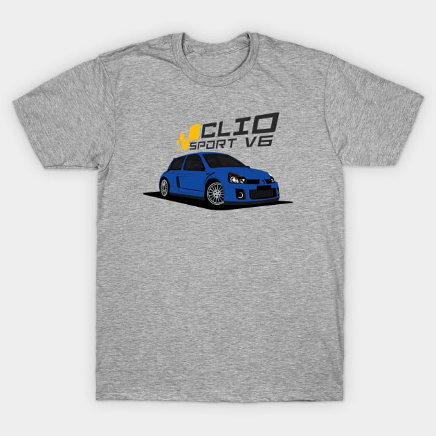 Renault Clio V6 (Blue) T-Shirt by AutomotiveArt